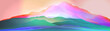 Sunset or Dawn Over Silk Mountains Landscape Panorama - Vector Illustration.