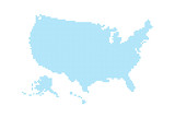 Fototapeta Mapy - Dotted style map of USA and white background