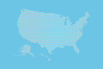 Wall Mural - Dotted style map of USA and blue background