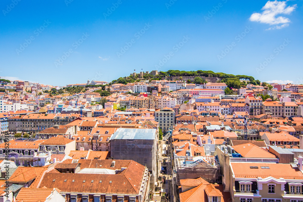 10 July 2017 Lisbon, Portugal Lisbon Panoramic View In The Beautiful
