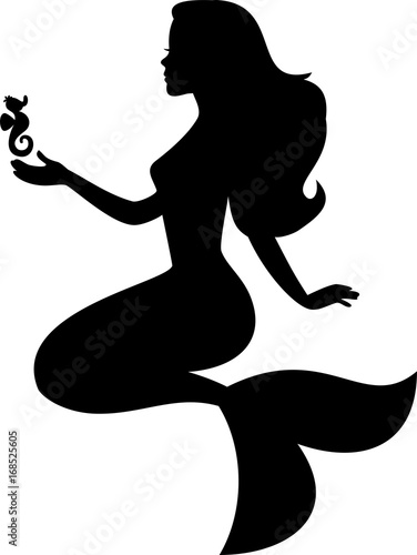 Download Mermaid Silhouette Stock Vector | Adobe Stock