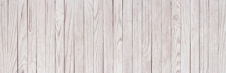 Wall Mural - Panoramic background of white wooden texture, light planks as wallpaper