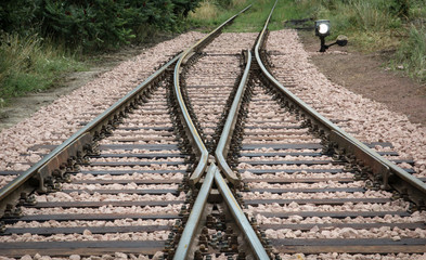 Weiche, Detail einer Weiche, Eisenbahn, Transport 