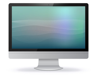 Sticker - computer monitor vector illustration with abstract screen