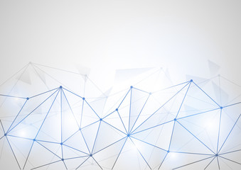 Computer generated abstract connected dots on white background