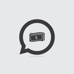 Poster - Money or Dollar Bill Speech Bubble Icon