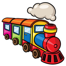 Color toy train vector image | Public domain vectors