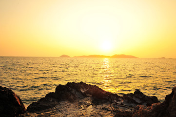 Wall Mural - Beach on Tropical Islands at Sunset