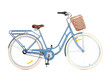 © Africa Studio - Bicycle with wicker basket on white background