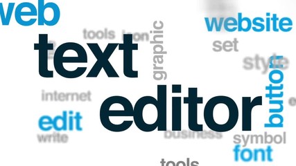 Wall Mural - text editor animated word cloud, text design animation.
