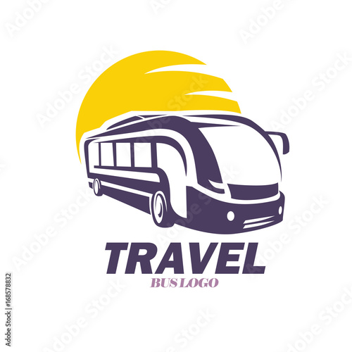 modern bus symbol, stylized icon for logo or emblem template Stock ...