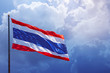 The great Thai flag is majestic. Have a bright sky
