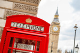 Fototapeta Big Ben - Phone booth. London, UK