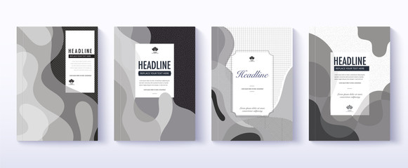 Fluid color covers design. transformation of fluid color. cover design set.