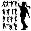 © zolotons - Vector, isolated, a collection of silhouettes of children dancing