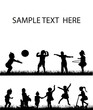 © zolotons - isolated, a collection of silhouettes of children, childhood, play