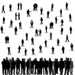 © zolotons - isolated, a collection of silhouettes of men, business, stand, sit