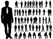 © zolotons - Vector, isolated, a collection of silhouettes of men, business, stand, sit