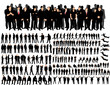 © zolotons - Vector, isolated, a collection of silhouettes of men, business, stand, sit, a crowd of silhouettes