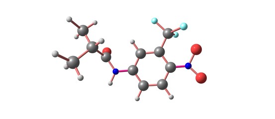 Poster - Flutamide molecular structure isolated on white