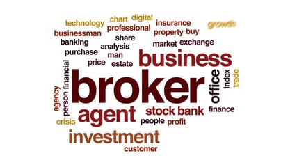 Poster - Broker animated word cloud, text design animation.