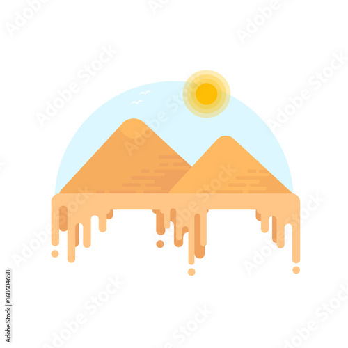 silhouette-of-egyptian-pyramids-of-giza-flat-style-illustration
