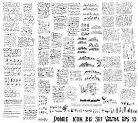 Wall Mural - MEGA set of doodles. Super collection of speech, business, media, tree, building, house, arrow, info doodle  eps10