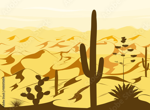 seamless-pattern-with-desert-landscape-and-cacti-silhouettes-in-vector