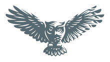 Owl - Vector Illustration. Icon Design On White Background