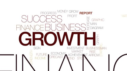 Poster - Growth science animated word cloud, text design animation. Kinetic typography.