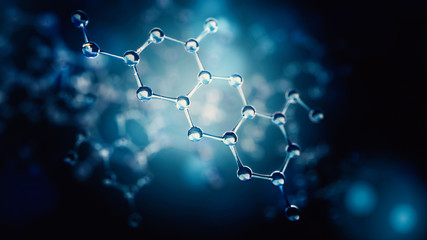 Wall Mural - science or medical background with molecules and atoms.
