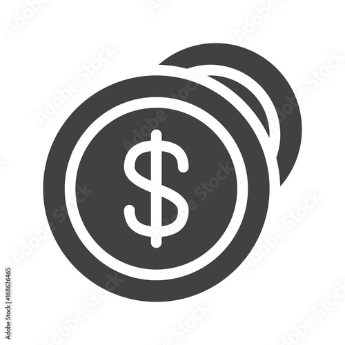 Download Dollar coins icon vector, filled flat sign, solid ...