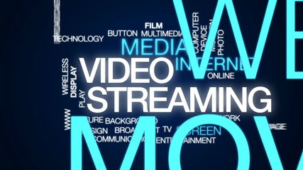 Wall Mural - video streaming animated word cloud, text design animation.