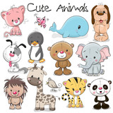 Fototapeta Fototapety na ścianę do pokoju dziecięcego - Set of Cute Animals