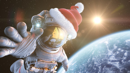 Wall Mural - santa in space, 3d render