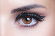 © Coka - woman eye with glittering evening makeup closeup studio