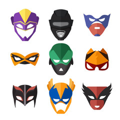 Wall Mural - Vector illustrations of superheroes masks