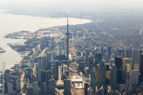 Aerial View Of Toronto With Lake Ontario Background Buy This