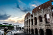 Italian architecture of Rome. Atmospheric city. The legendary Colosseum. blood and Sand