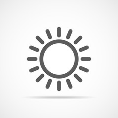 Poster - Gray sun icon. Vector illustration