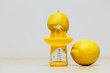 Lemon placen on juice squeezer maker