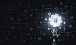 © adam121 - Technology conceptual image with gear digital symbol on dark bac
