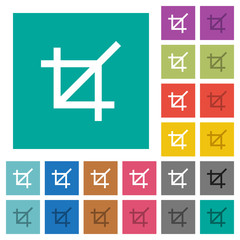 Poster - Crop tool square flat multi colored icons