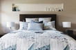 © Jodie Johnson - Master bedroom with contemporary quilt duvet and pillows