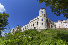 Renaissance Castle, Defense Building, Ruins, On A Sunny Day, Lublin Voivodeship, Janowiec ,Poland
