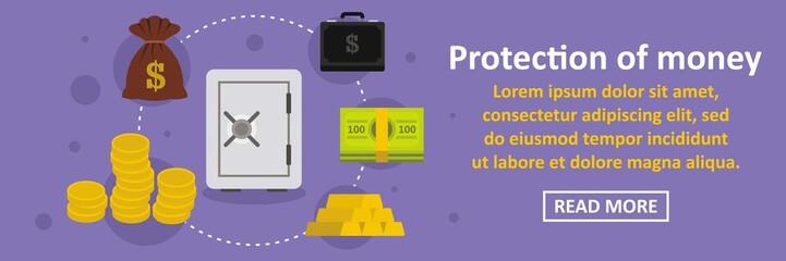 Canvas Print - Protection of money banner horizontal concept