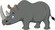 Cartoon rhino isolated on white background