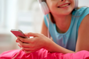 Sticker - girl in headphones listening to music at home