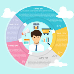 Wall Mural - Salesman Infographic