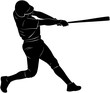 baseball player silhouette - vector